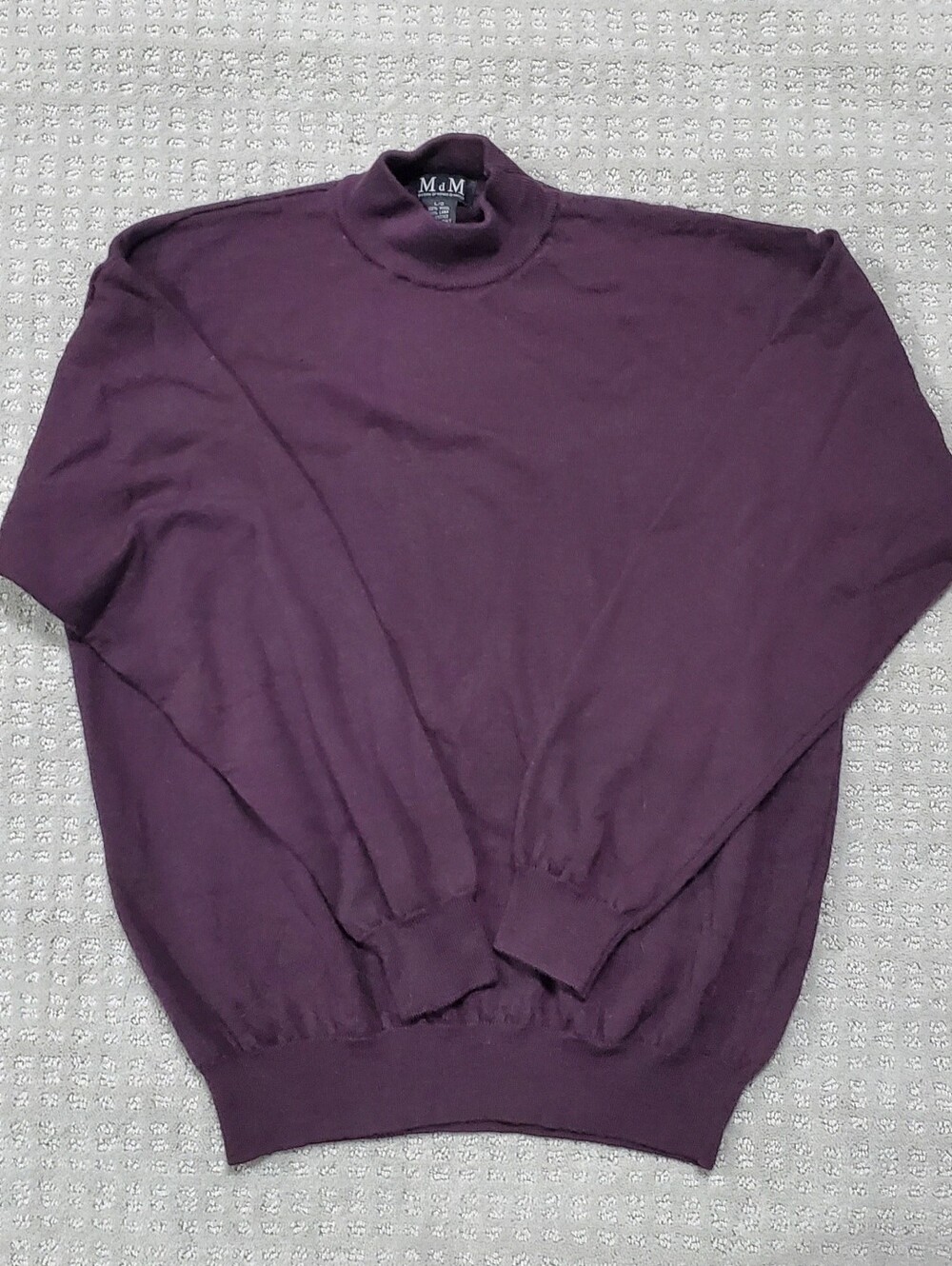MdM (Mondo Di Marco) Purple Wool Mock-neck Pullover Sweater  Men Size Large